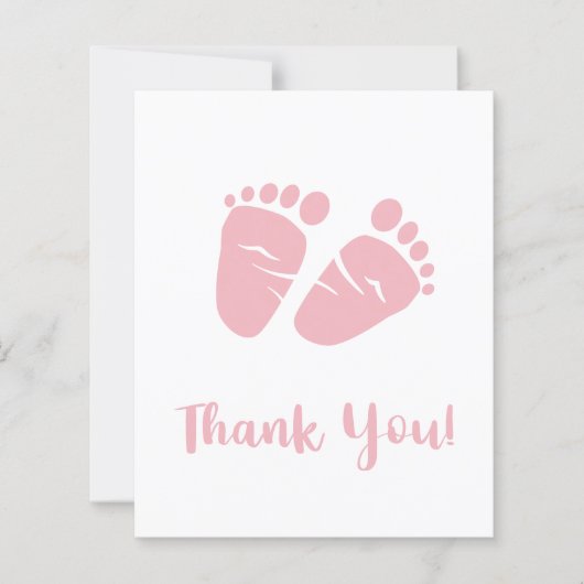 Budget Baby Girl Feet Pink Shower Bedankt voor je  (Voorkant)