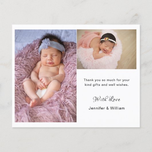 Budget Baby Girl Foto Collage Birth kondiging (Achterkant)