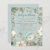 Budget Baby in Bloom Beer Boy Baby shower nodigt u (Voorkant / Achterkant)