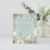 Budget Baby in Bloom Beer Boy Baby shower nodigt u (Staand voorkant)