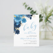 Budget Baby in Bloom Blue Floral Baby shower (Staand voorkant)