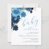 Budget Baby in Bloom Blue Floral Baby shower (Voorkant)