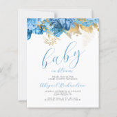 Budget Baby in Bloom Blue Floral Boys Baby shower (Voorkant)