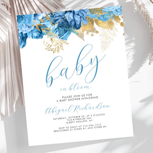 Budget Baby in Bloom Blue Floral Boys Baby shower