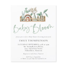 Budget Baby in Bloom Boho Shelf Baby shower Uitnod