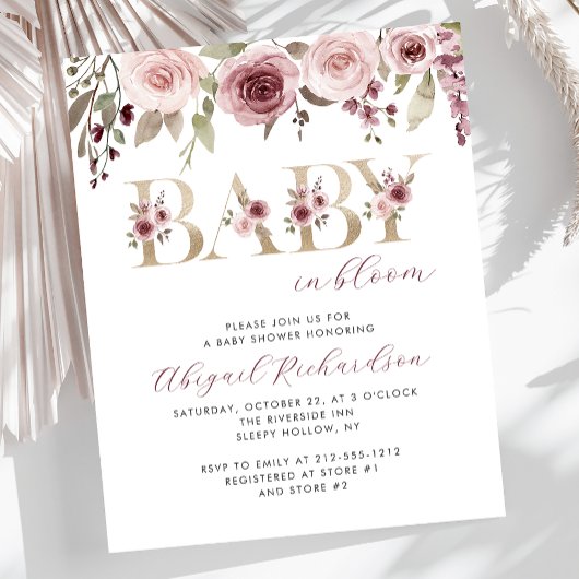 Budget Baby in Bloom Bourgogne Blush Baby shower