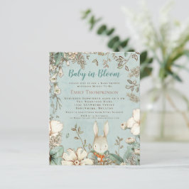 Budget Baby in Bloom Bunny Boy Baby shower nodigt 