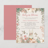 Budget Baby in Bloom Bunny Girl Baby shower Invite (Voorkant / Achterkant)