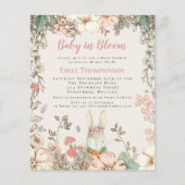 Budget Baby in Bloom Bunny Girl Baby shower Invite (Voorkant)