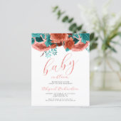 Budget Baby in Bloom Coral Blauwgroen Floral Baby  (Staand voorkant)