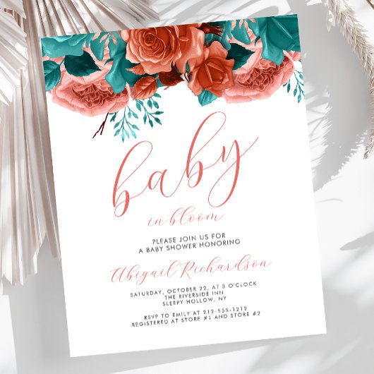 Budget Baby in Bloom Coral Blauwgroen Floral Baby 