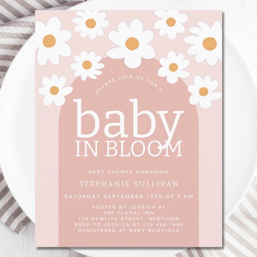 Budget Baby in Bloom Daisy Baby shower Invitation