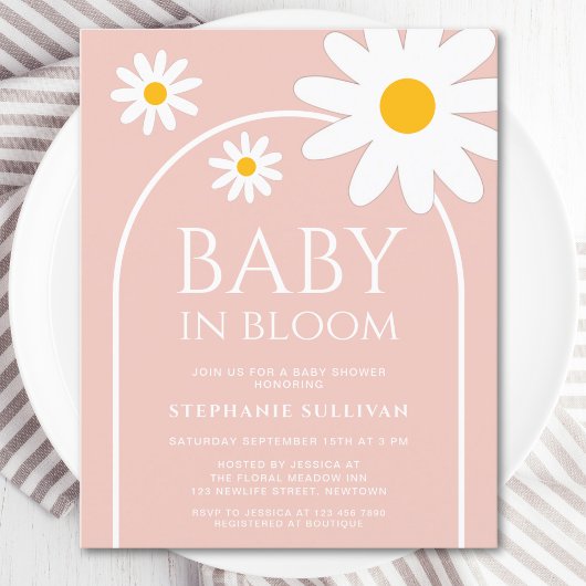Budget Baby in Bloom Daisy Baby shower Invitation