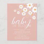 Budget Baby in Bloom Daisy Pink Baby shower Invite (Voorkant)