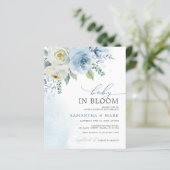 BUDGET Baby in Bloom Dusty Baby shower Invitation (Staand voorkant)