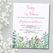 Budget Baby in Bloom Eucalyptus Baby shower Uitnod