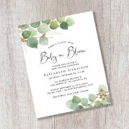 Budget Baby in Bloom Eucalyptus Shower Invitation