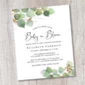 Budget Baby in Bloom Eucalyptus Shower Invitation