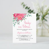 Budget Baby in Bloom Floral Baby shower Invitation (Staand voorkant)