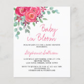Budget Baby in Bloom Floral Baby shower Invitation (Voorkant)
