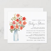 Budget Baby in Bloom Floral Shower Invitation (Voorkant / Achterkant)