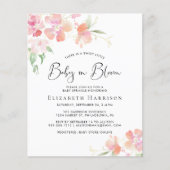 Budget Baby in Bloom Floral Sprinkle Uitnodiging (Voorkant)