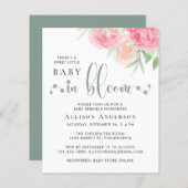 Budget Baby in Bloom Floral Sprinkle Uitnodiging (Voorkant / Achterkant)