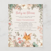 Budget Baby in Bloom Fox Girl Baby shower nodigt u (Voorkant)