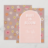Budget Baby in Bloom Girl Baby shower Uitnodiging (Voorkant / Achterkant)