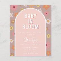 Budget Baby in Bloom Girl Baby shower Uitnodiging
