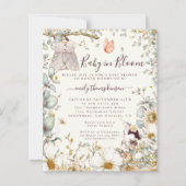 Budget Baby in Bloom Girl Shower Cream Invite (Voorkant)