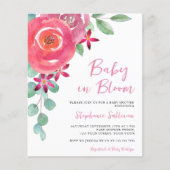 Budget Baby in Bloom Girl's Baby shower Invitation (Voorkant)