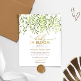 Budget Baby in Bloom Green Baby shower Invitation