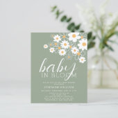 Budget Baby in Bloom Groen Baby shower Uitnodigen (Staand voorkant)