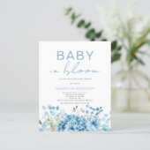 Budget Baby In Bloom Jongens Baby Shower Uitnodigi (Staand voorkant)
