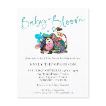 Budget Baby in Bloom Koe Aslaap Baby shower nodigt