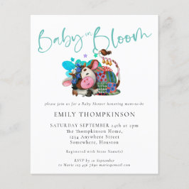Budget Baby in Bloom Koe Aslaap Baby shower nodigt