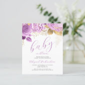 Budget Baby in Bloom Lila Bloemen Baby shower (Staand voorkant)
