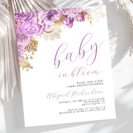 Budget Baby in Bloom Lila Bloemen Baby shower