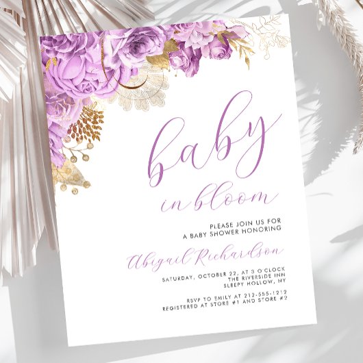 Budget Baby in Bloom Lila Bloemen Baby shower