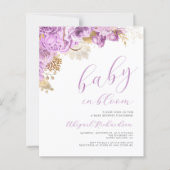 Budget Baby in Bloom Lila Bloemen Baby shower (Voorkant)