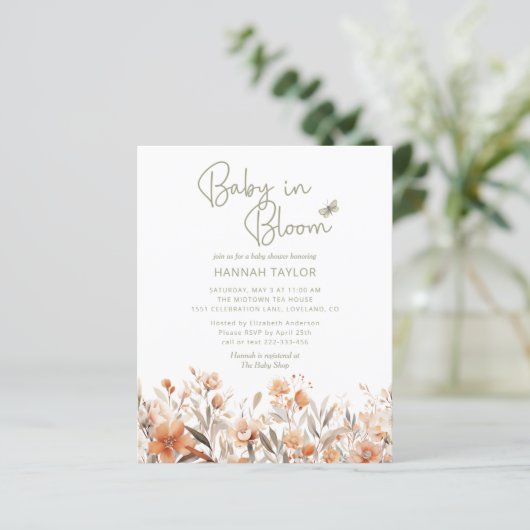 Budget Baby in Bloom Meisje Boho Baby shower Uitno (Staand voorkant)