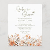 Budget Baby in Bloom Meisje Boho Baby shower Uitno (Voorkant)