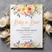 Budget Baby in Bloom Oranje Baby shower Uitnodigin
