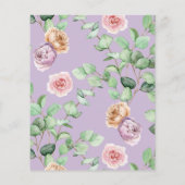 Budget Baby in Bloom Paarse Roos Shower Invitation (Achterkant)