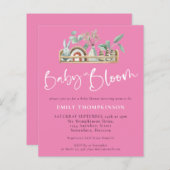 Budget Baby in Bloom Pink Boho Baby shower Uitnodi (Voorkant / Achterkant)