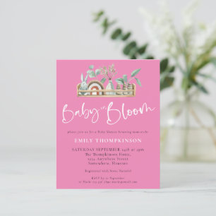 Budget Baby in Bloom Pink Boho Baby shower Uitnodi