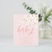 Budget Baby in Bloom Pink Daisy Baby shower Invite (Staand voorkant)