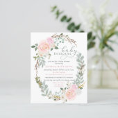 Budget Baby in Bloom Pink Floral Girl Baby shower (Staand voorkant)
