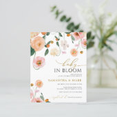 BUDGET Baby in Bloom Pink Poppy Shower Invitation (Staand voorkant)